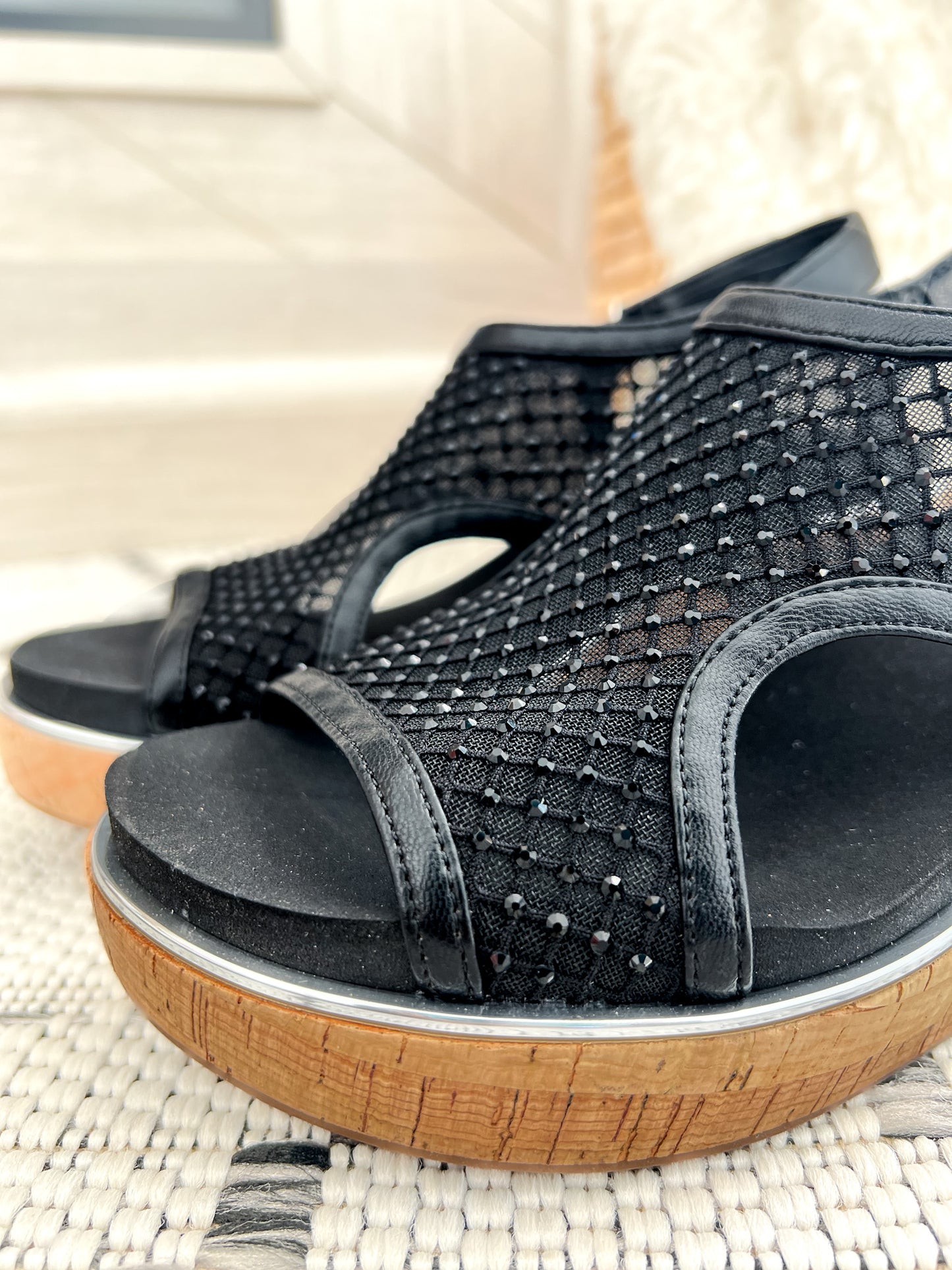 Corky's Carley Wedge - Black Mesh