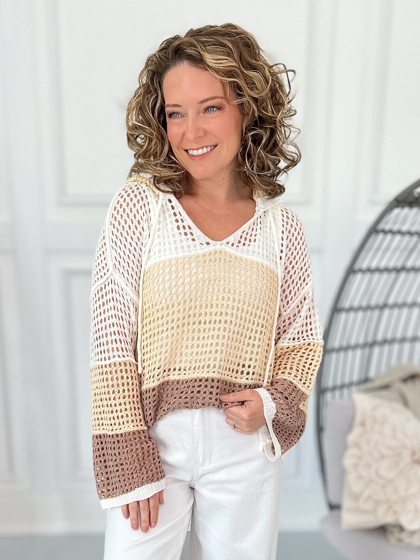 On My Time Crochet Hoodie