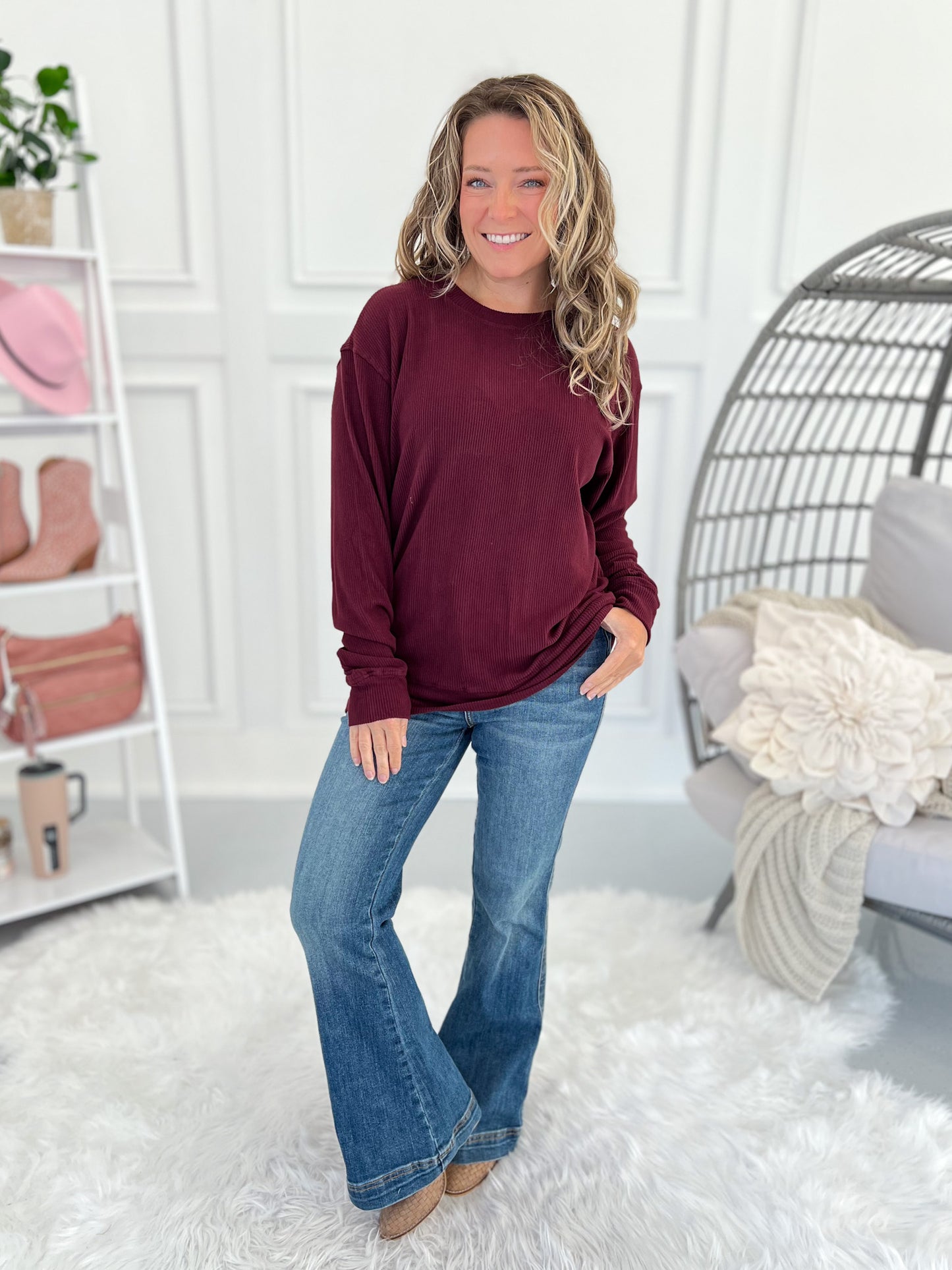 Corrine Ribbed Pullover Top