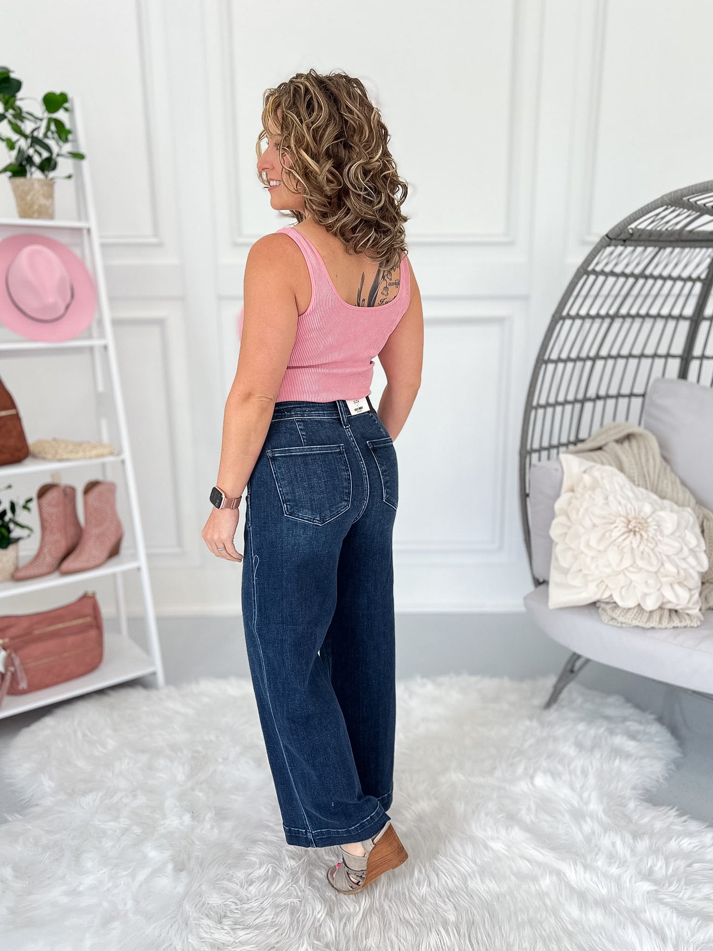 Say Less - Judy Blue Trouser Ankle Wide Leg Jean