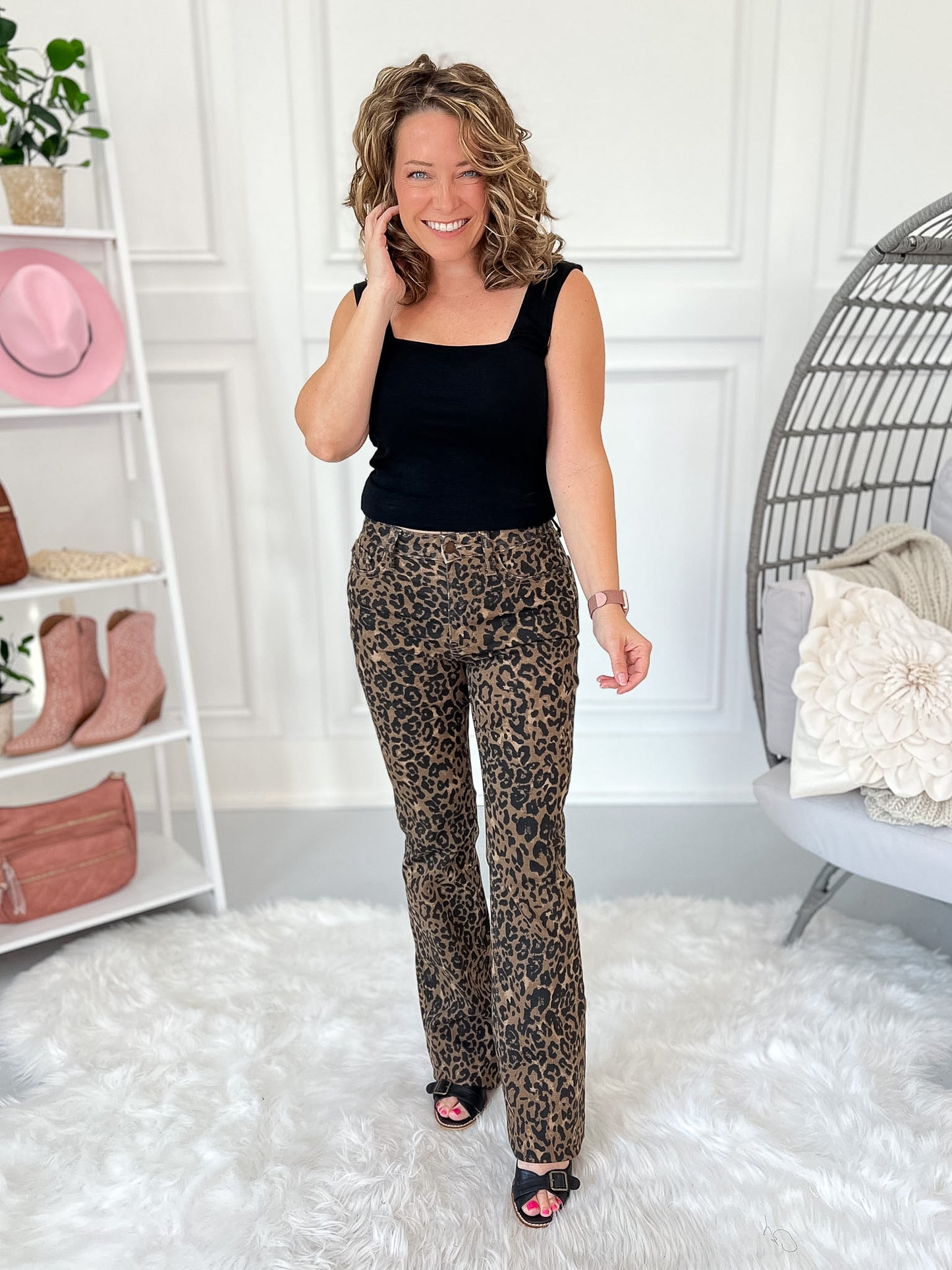 On The Catwalk - Judy Blue Leopard Bootcut Jean