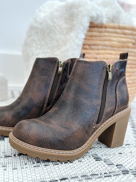 Corky's Rocky Top Block Heel Ankle Boot - Espresso Crinkle