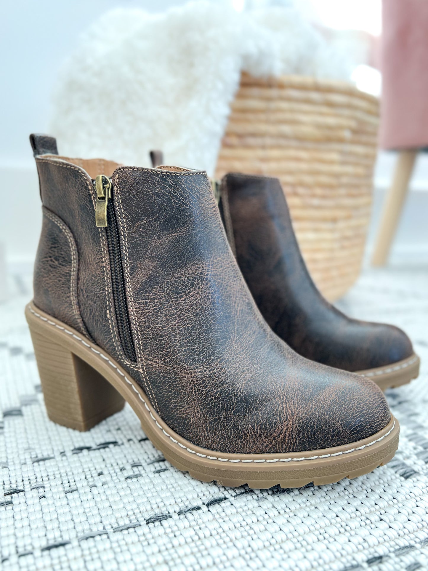 Corky's Rocky Top Block Heel Ankle Boot - Espresso Crinkle