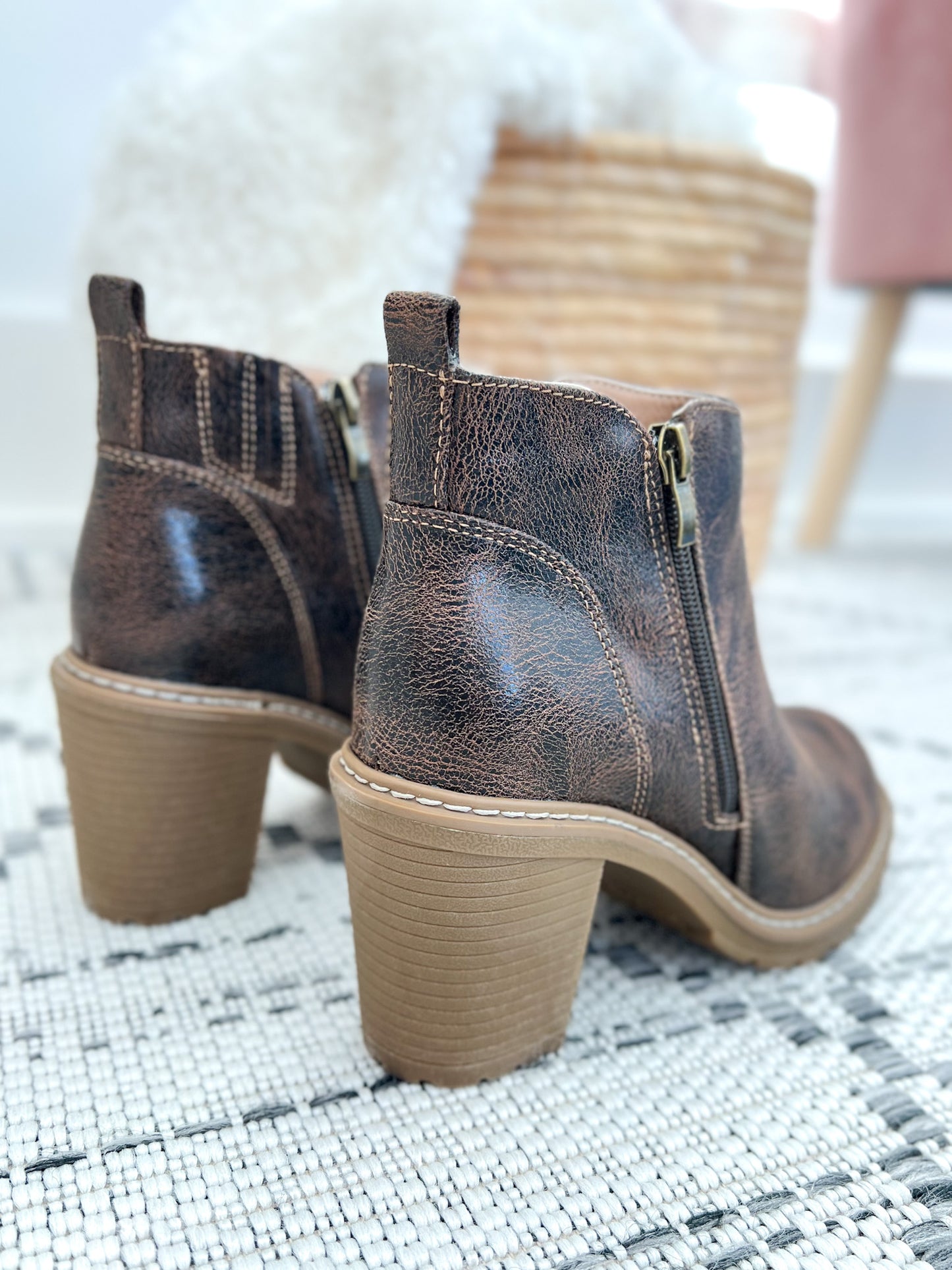 Corky's Rocky Top Block Heel Ankle Boot - Espresso Crinkle