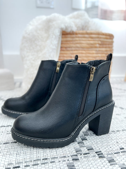 Corky's Rocky Top Block Heel Ankle Boot - Black