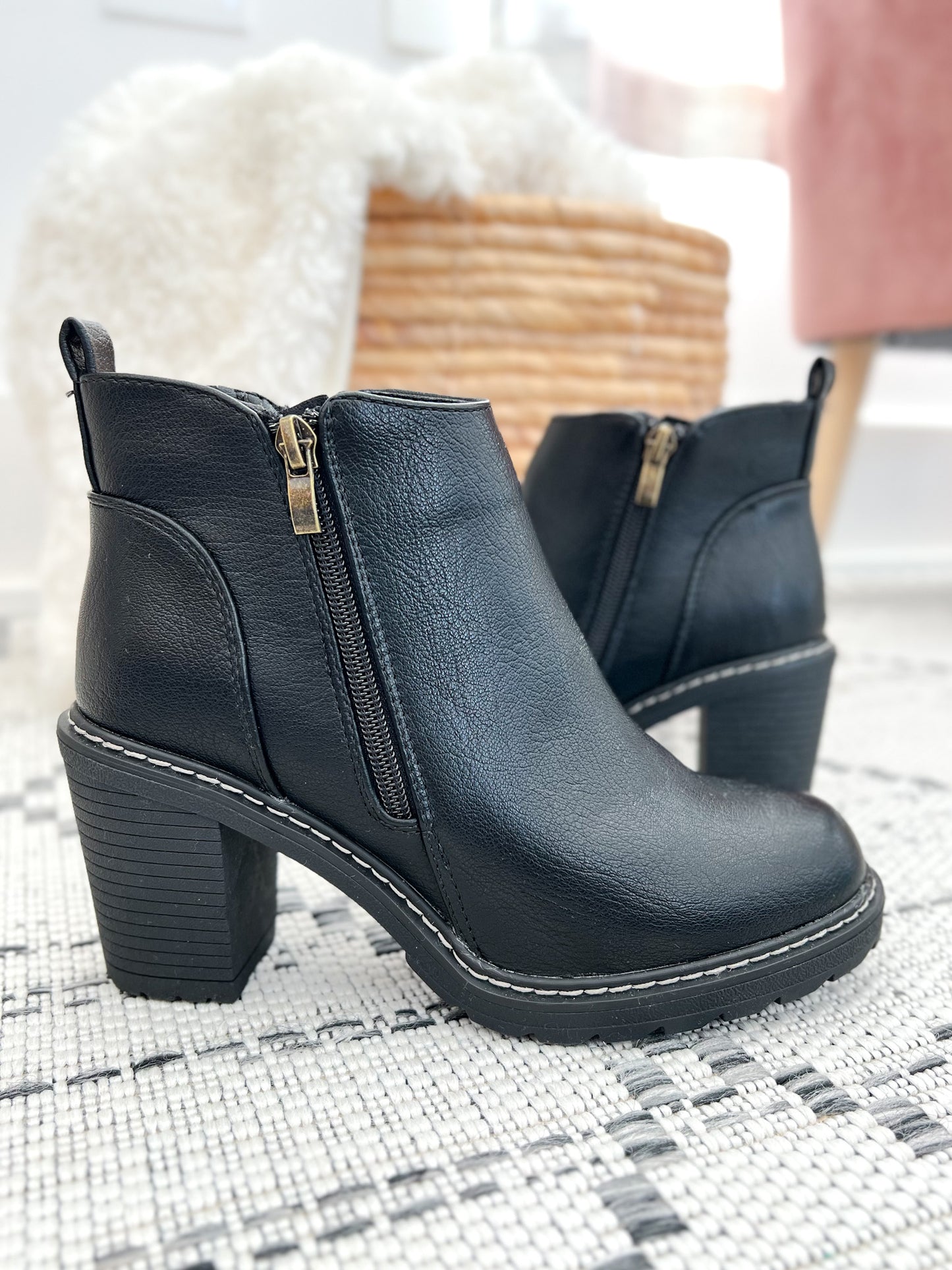 Corky's Rocky Top Block Heel Ankle Boot - Black
