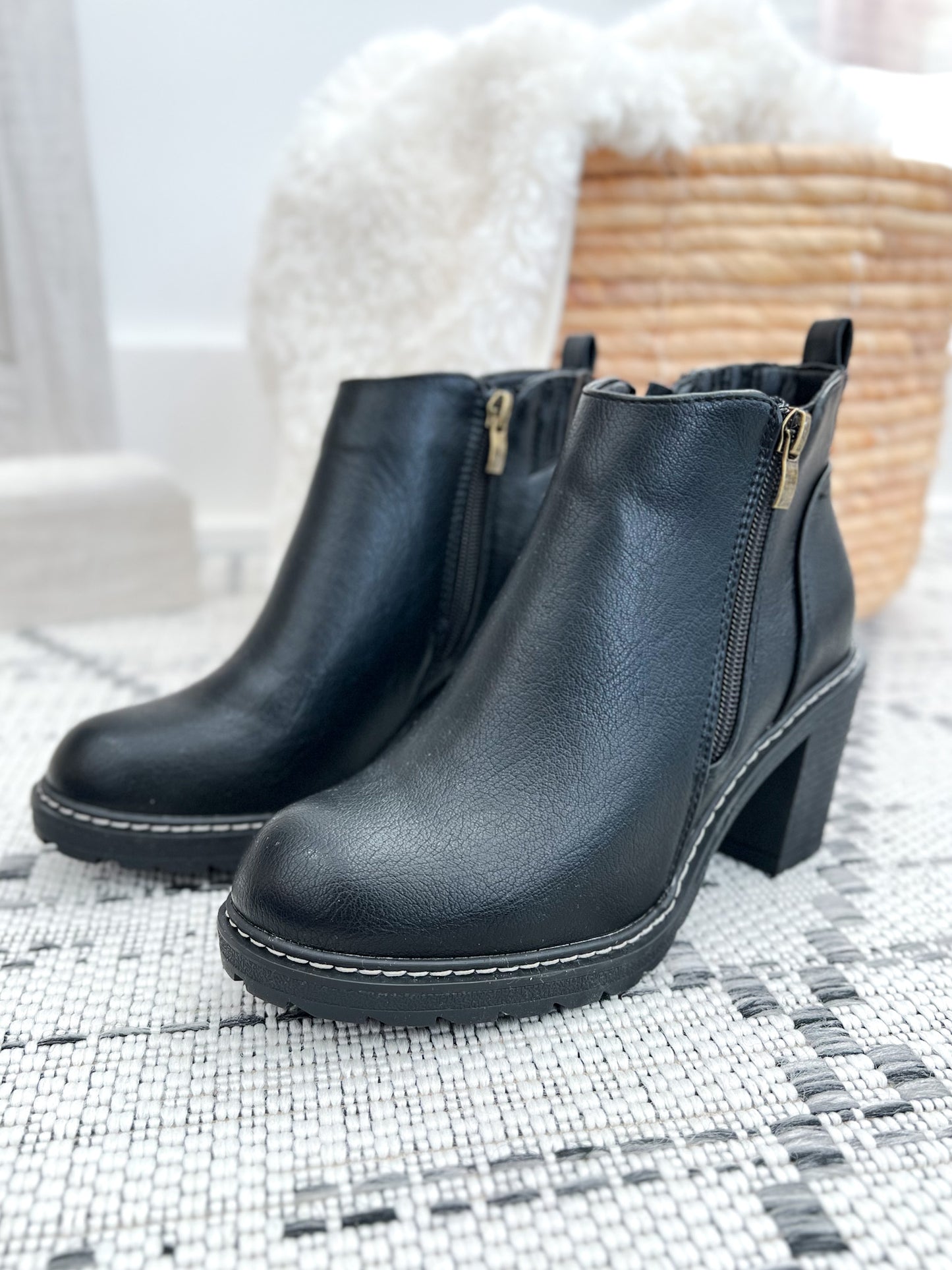Corky's Rocky Top Block Heel Ankle Boot - Black