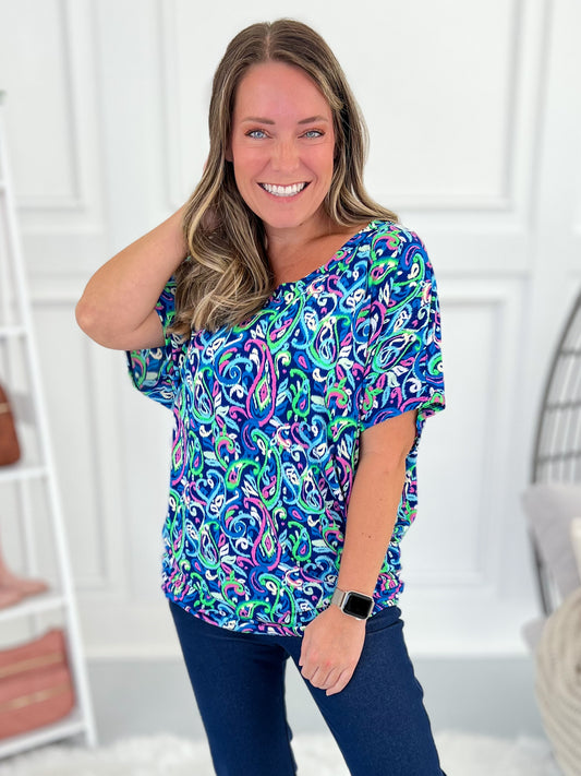 Bold And Bright Top - Blue - Final Sale