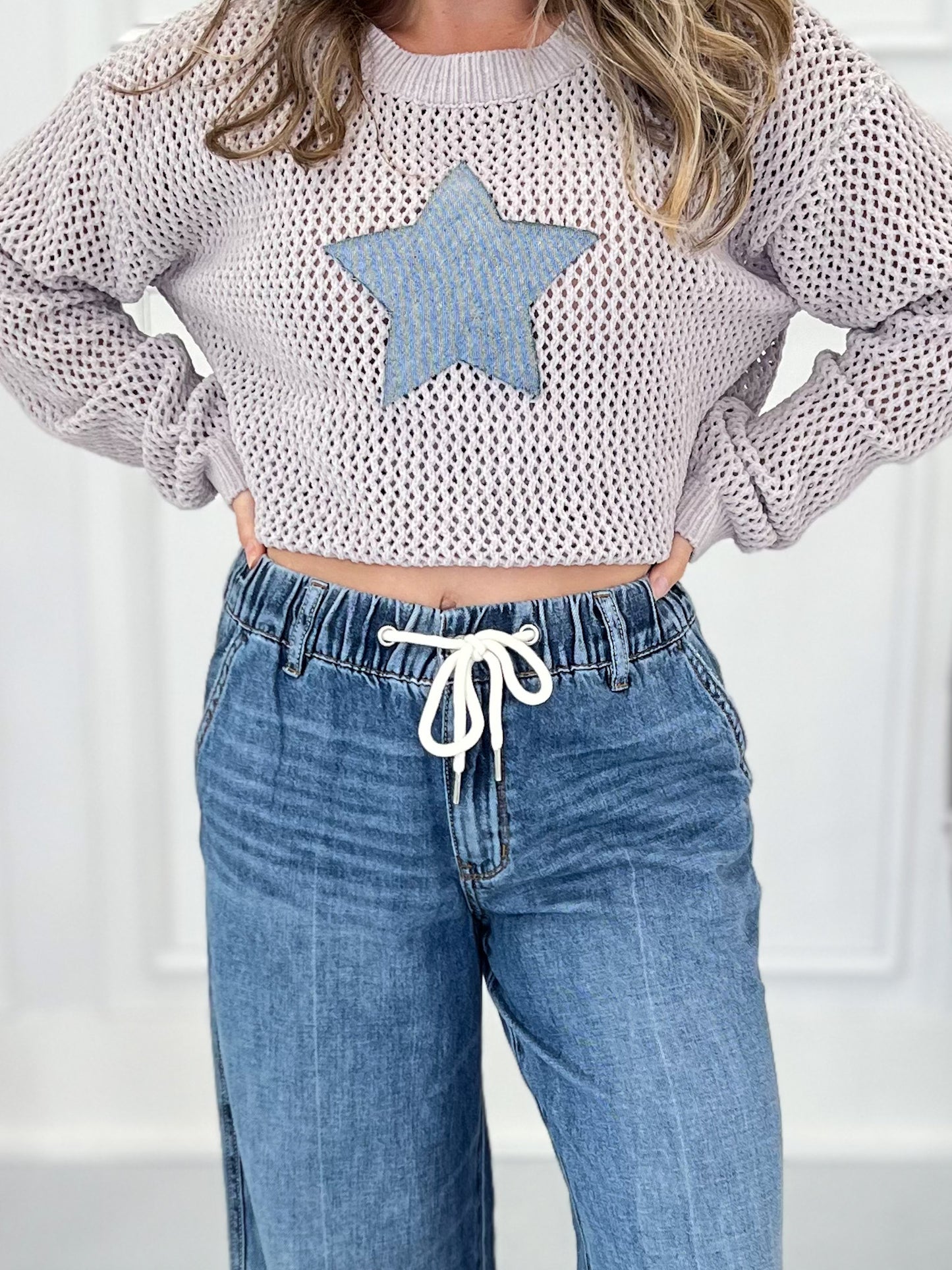 Go With The Flow - Judy Blue Palazzo Featherweight Rigid Elastic Waistband Jean