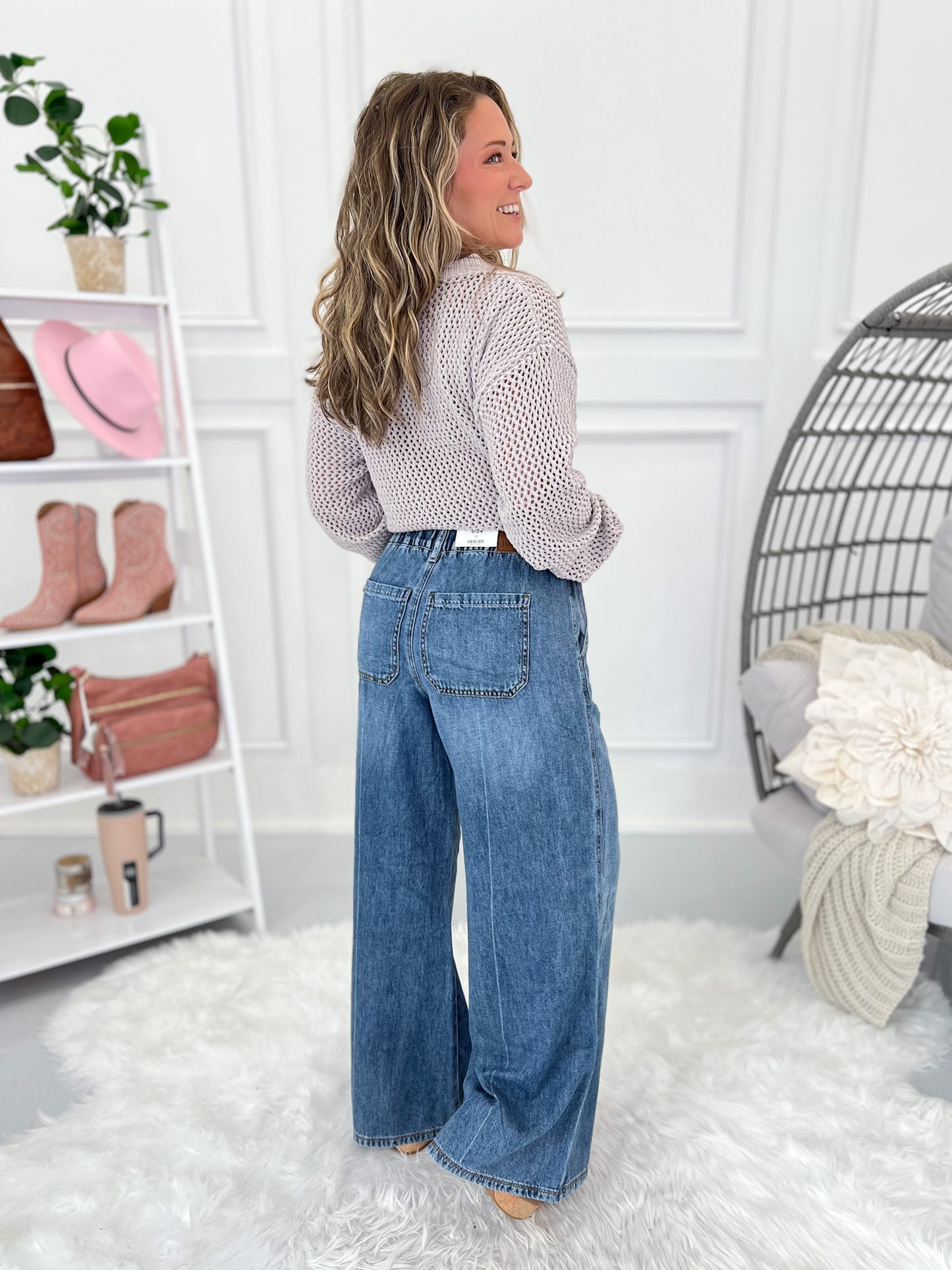 Go With The Flow - Judy Blue Palazzo Featherweight Rigid Elastic Waistband Jean