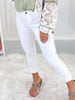Hot Take - Judy Blue Cuffed White Capri - Final Sale