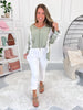 Hot Take - Judy Blue Cuffed White Capri - Final Sale