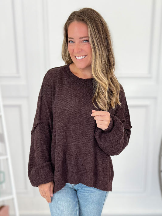 Sweet Sweet Chocolate Knit Top - Final Sale