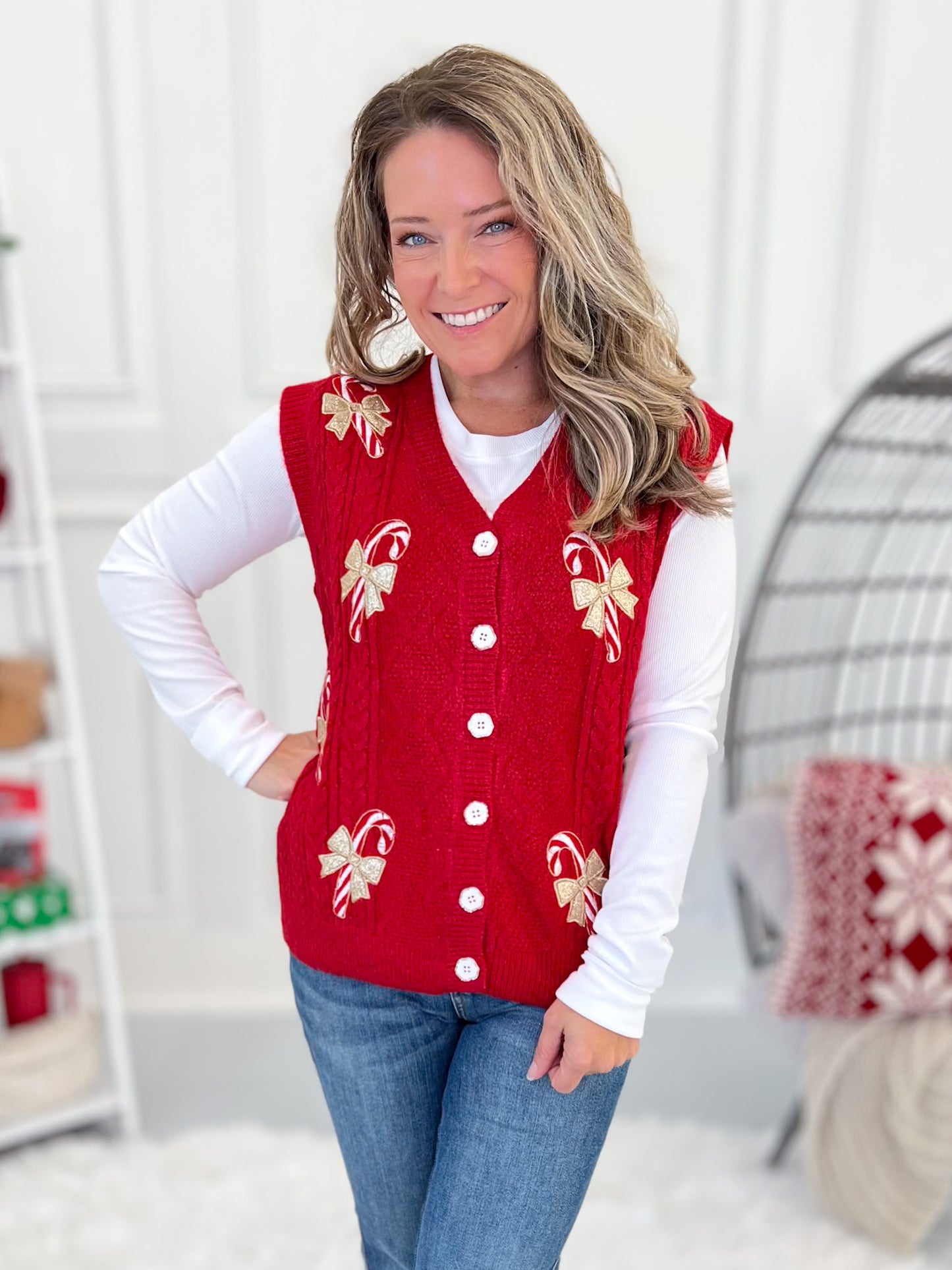 Peppermint Pop Sweater Vest
