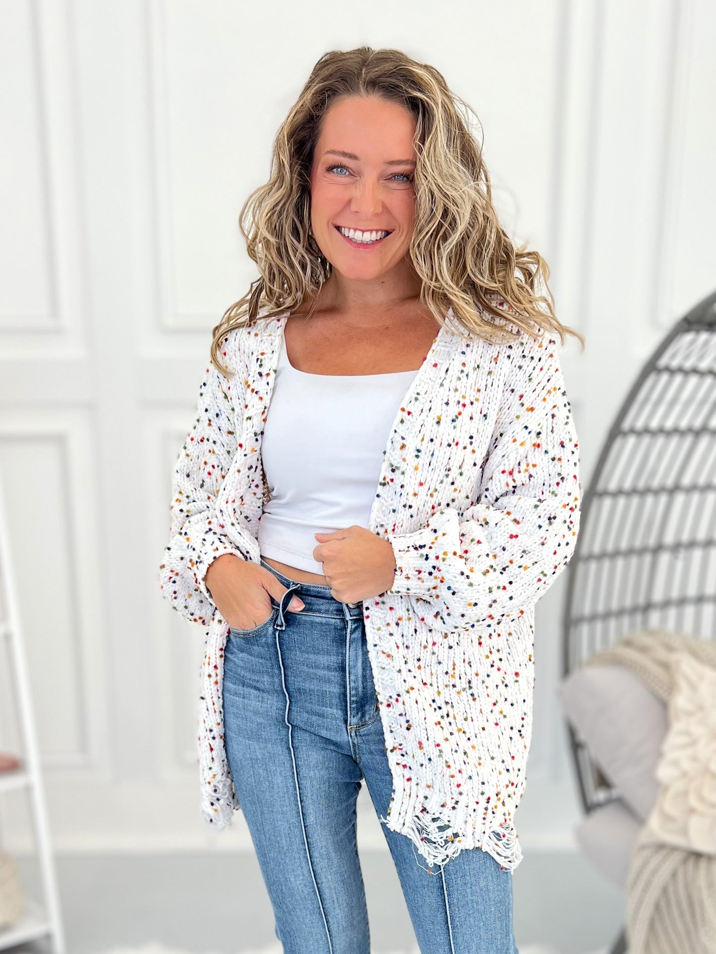 Filled With Fun Knit Cardigan - Off White