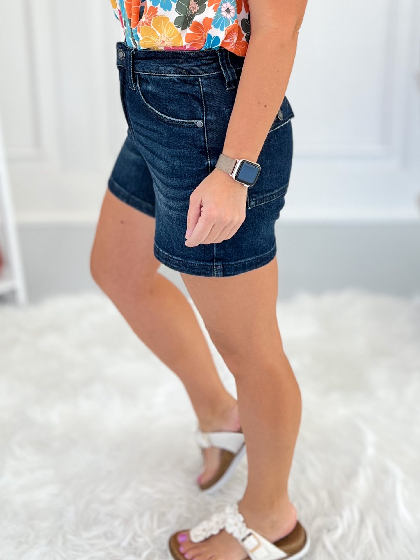 Barefoot Blues - Judy Blue Back Flap Pocket Shorts