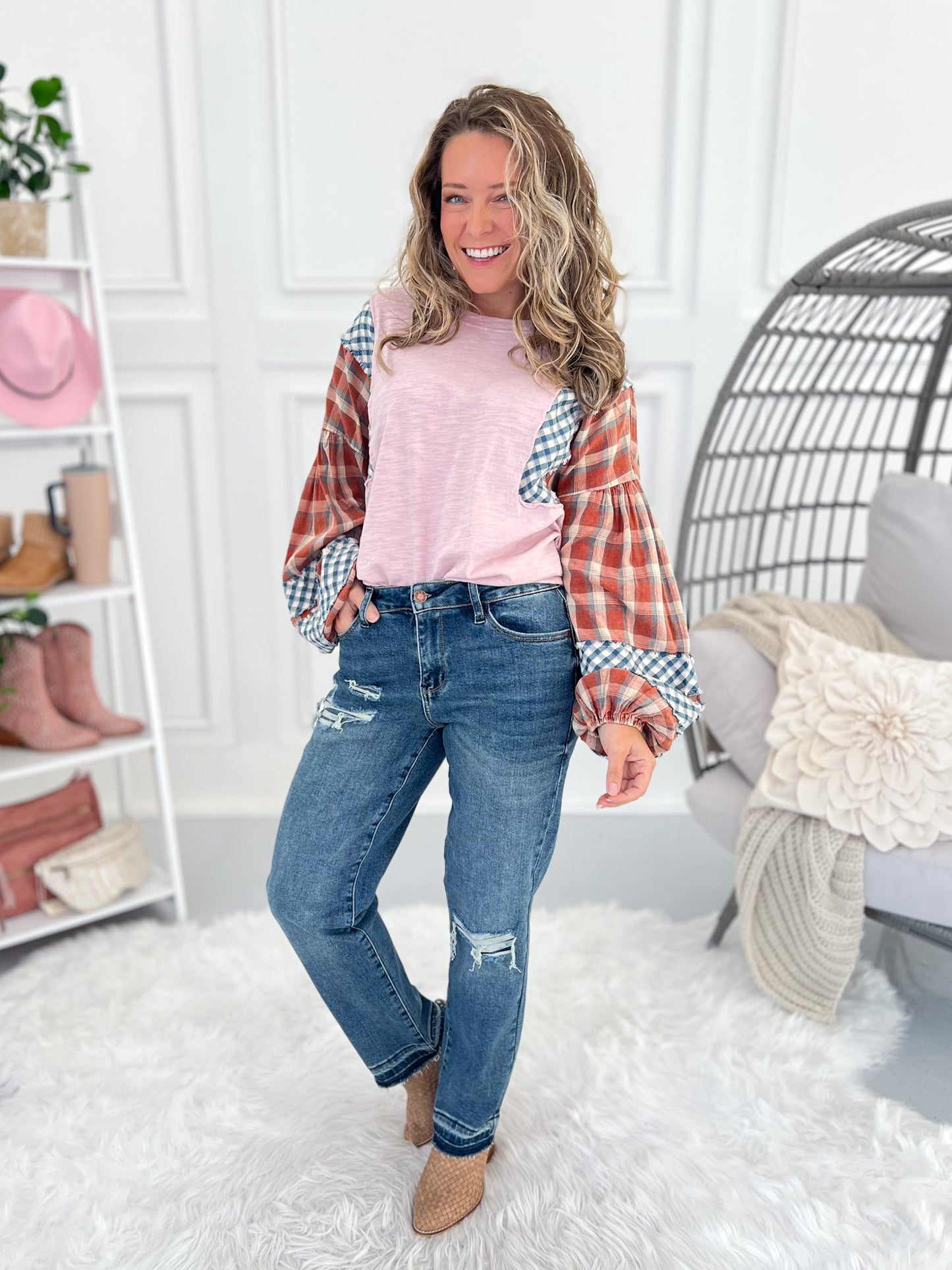 Patched Up - Judy Blue Patch Destroy Release Hem Boyfriend Jean