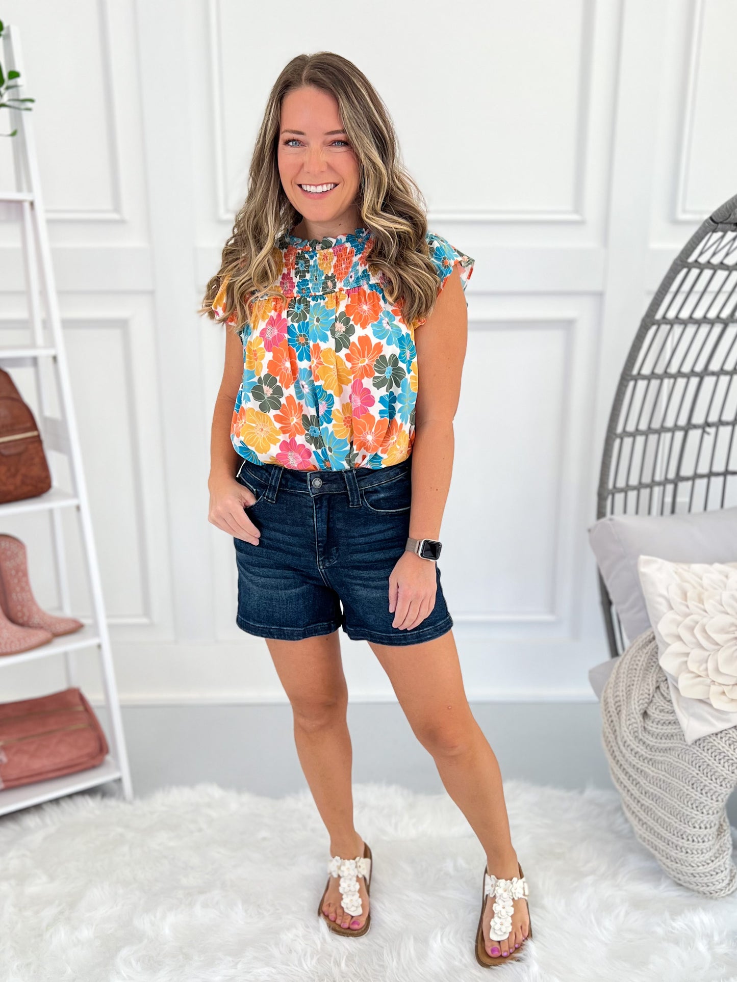 Barefoot Blues - Judy Blue Back Flap Pocket Shorts