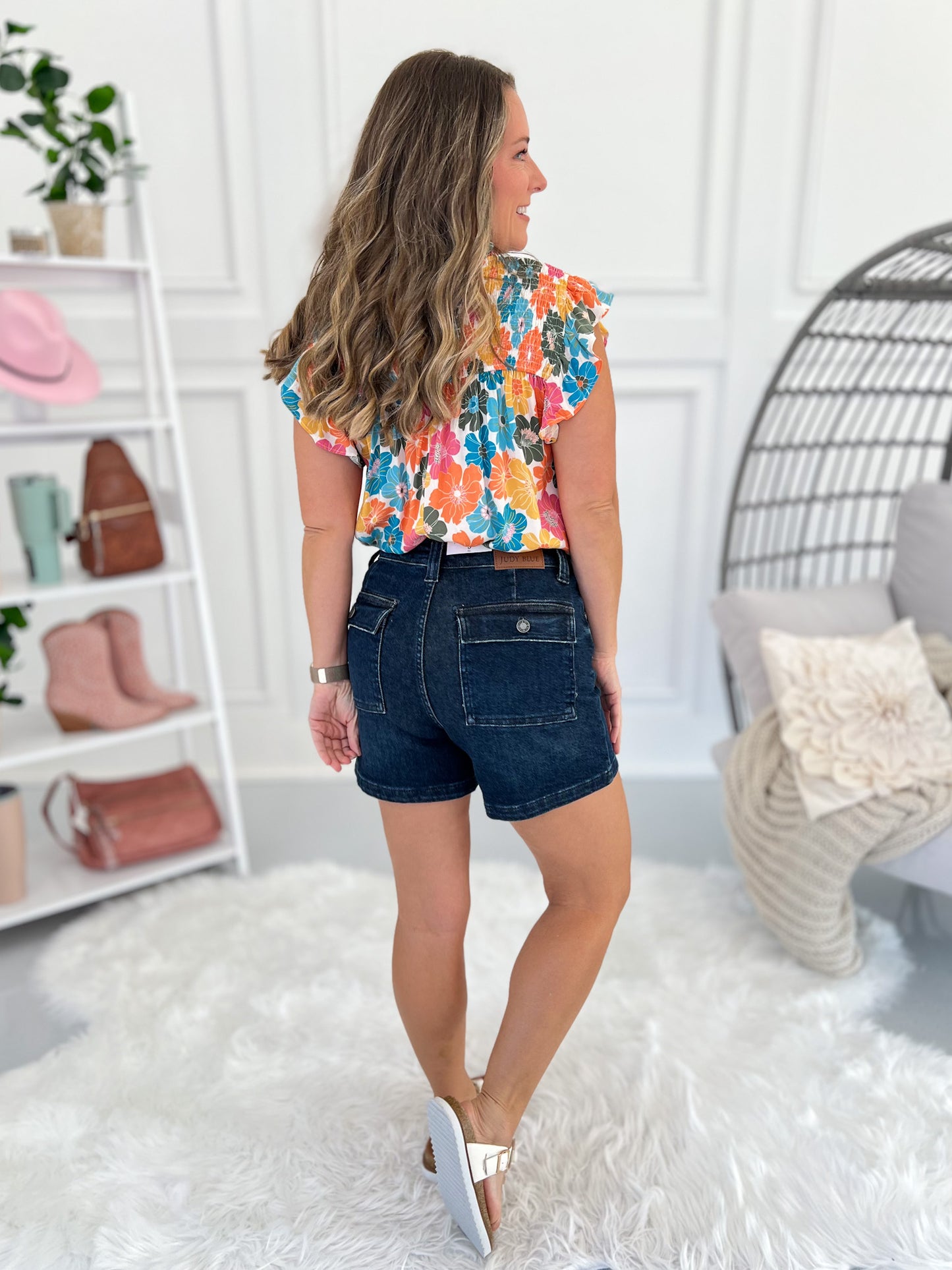 Barefoot Blues - Judy Blue Back Flap Pocket Shorts