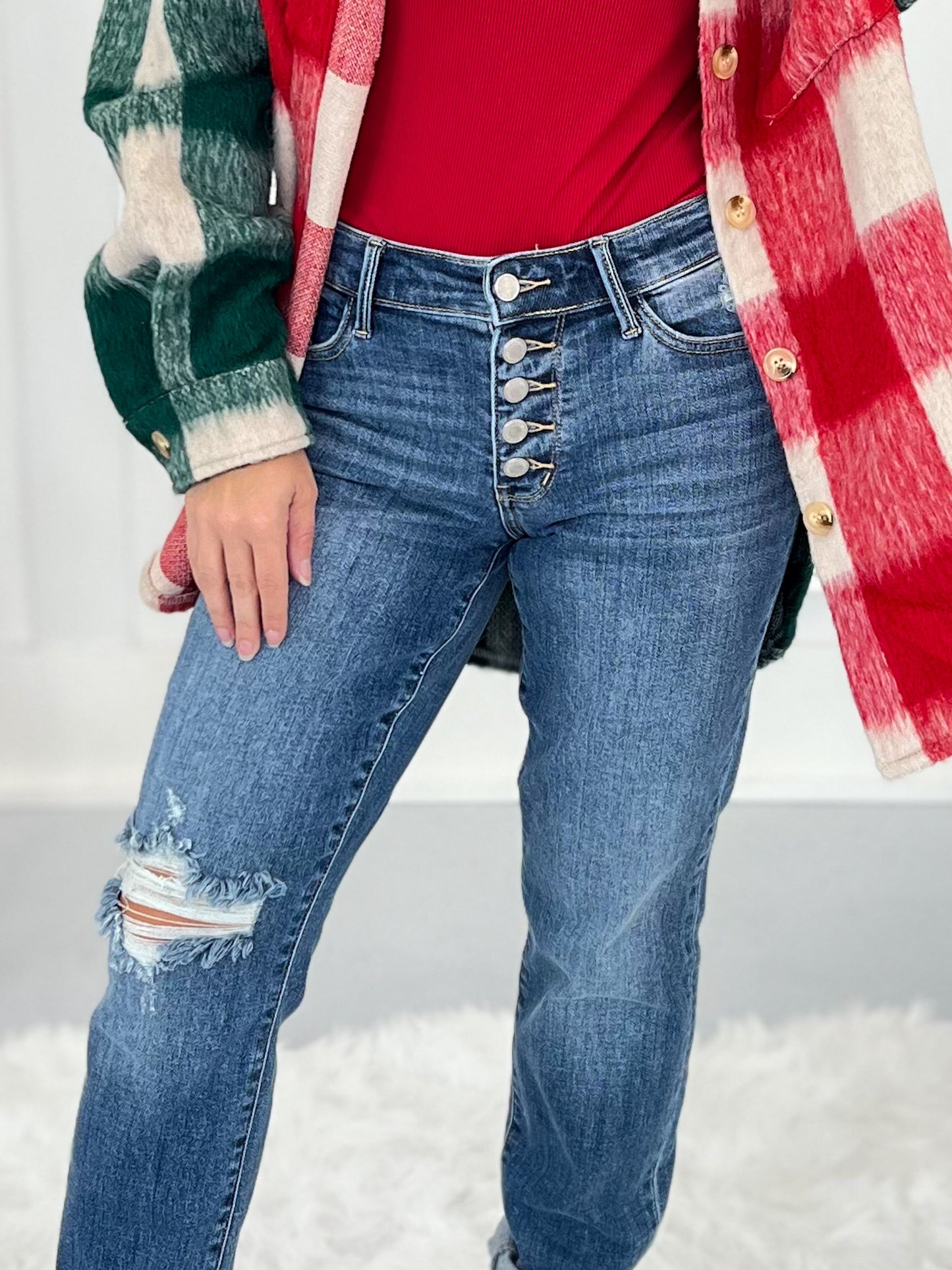 Easy Rider - Judy Blue Button Fly Boyfriend Destroyed Jeans
