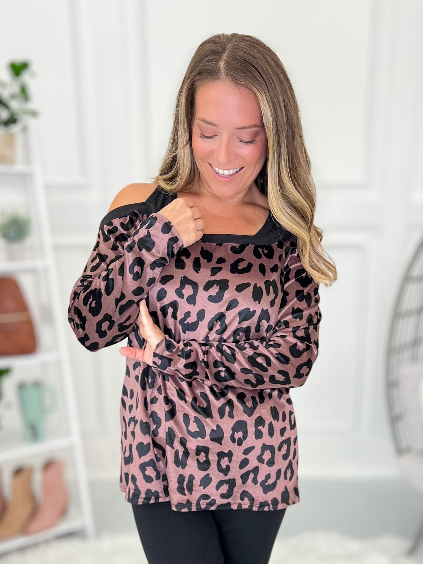 Velvet Leopard Top  - Final Sale
