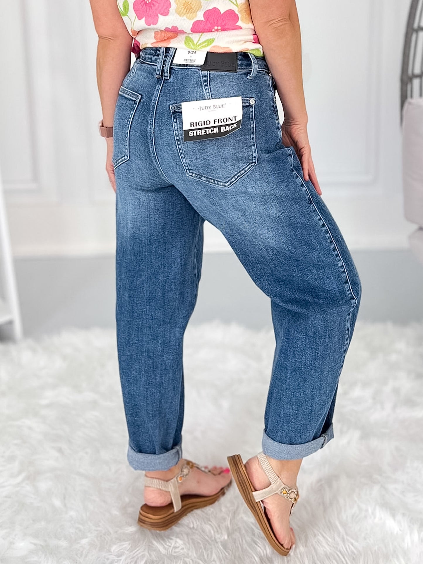Ahead of the Curve - Judy Blue Rigid Magic Barrel Leg Jean