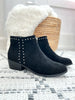 Corkys Casanova Ankle Bootie - Black Suede