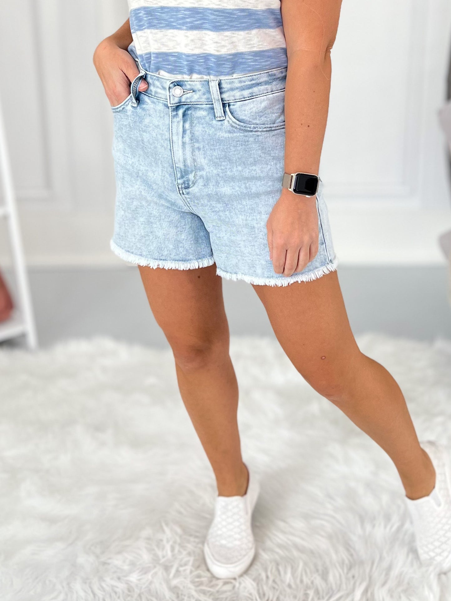 Thank Me Later - Judy Blue Mineral Wash Shorts