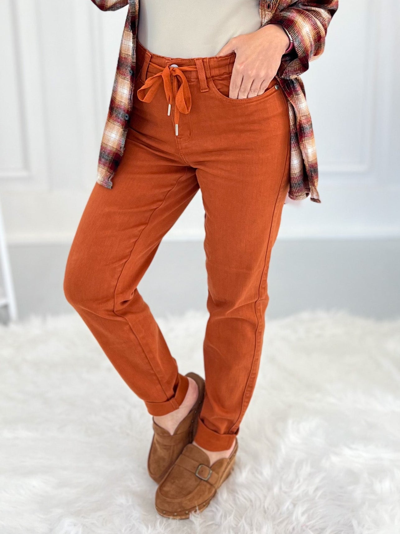 Judy Blue Auburn Dyed Double Cuff Jogger