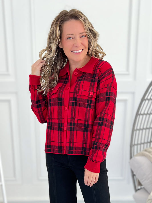 Warm Hugs Knit Button Up Top