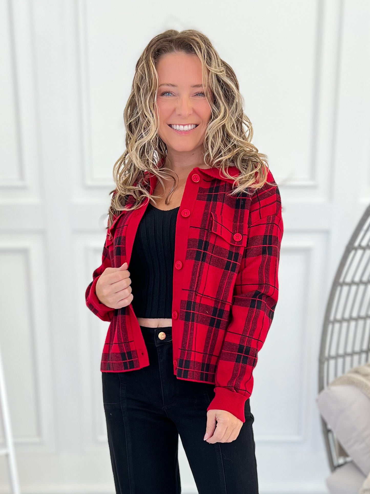 Warm Hugs Knit Button Up Top