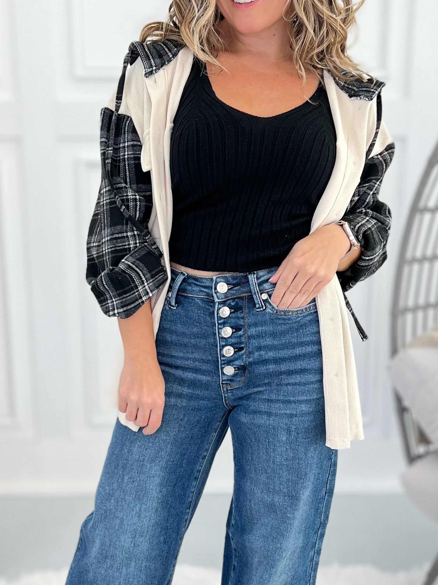 Fly By - Judy Blue Button Fly Column Straight Leg Jean