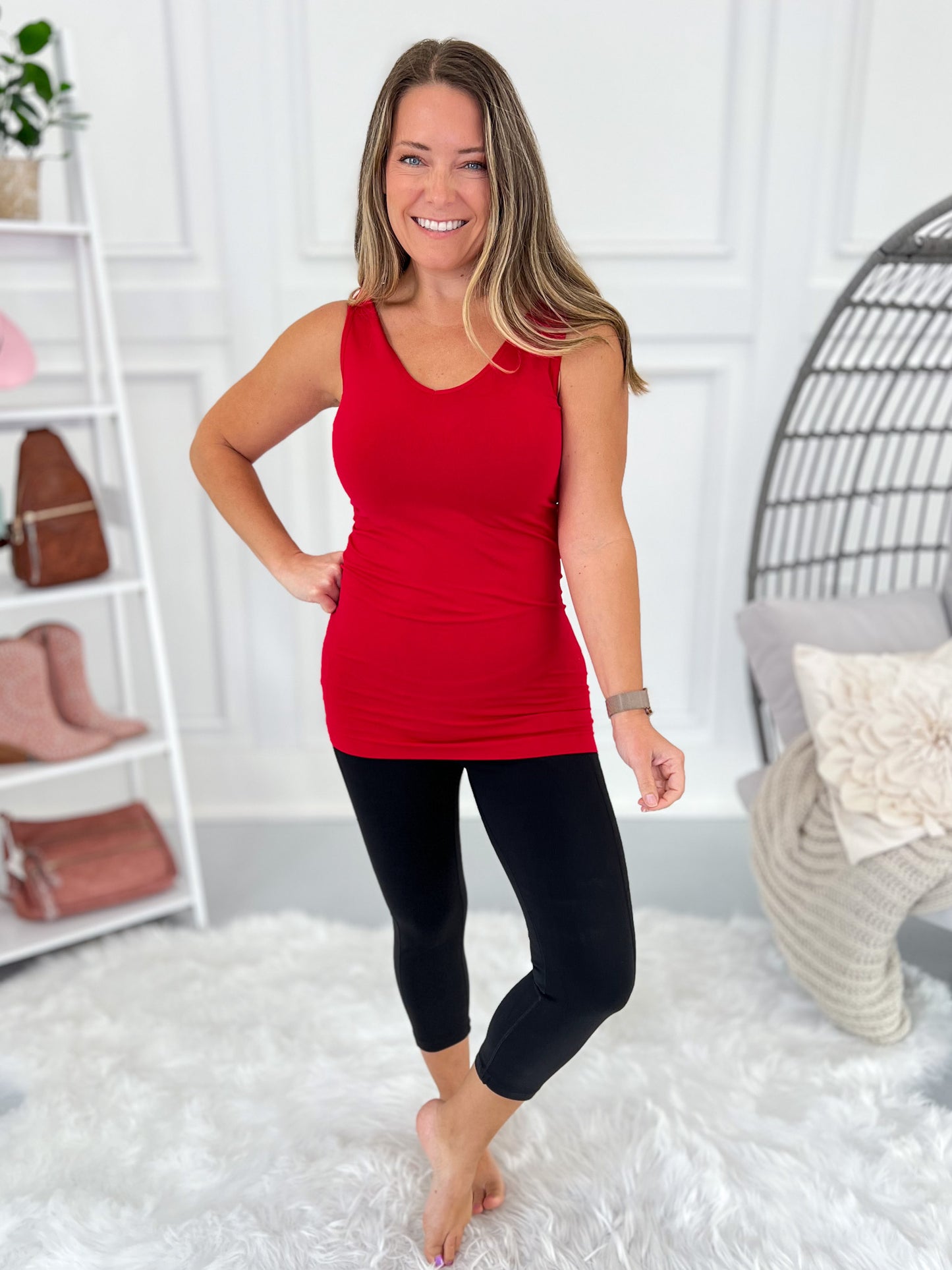 Reversible V or U Neckline Seamless Tank