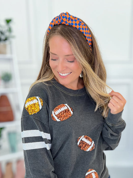 Game Day Checkered Headbands  - Final Sale