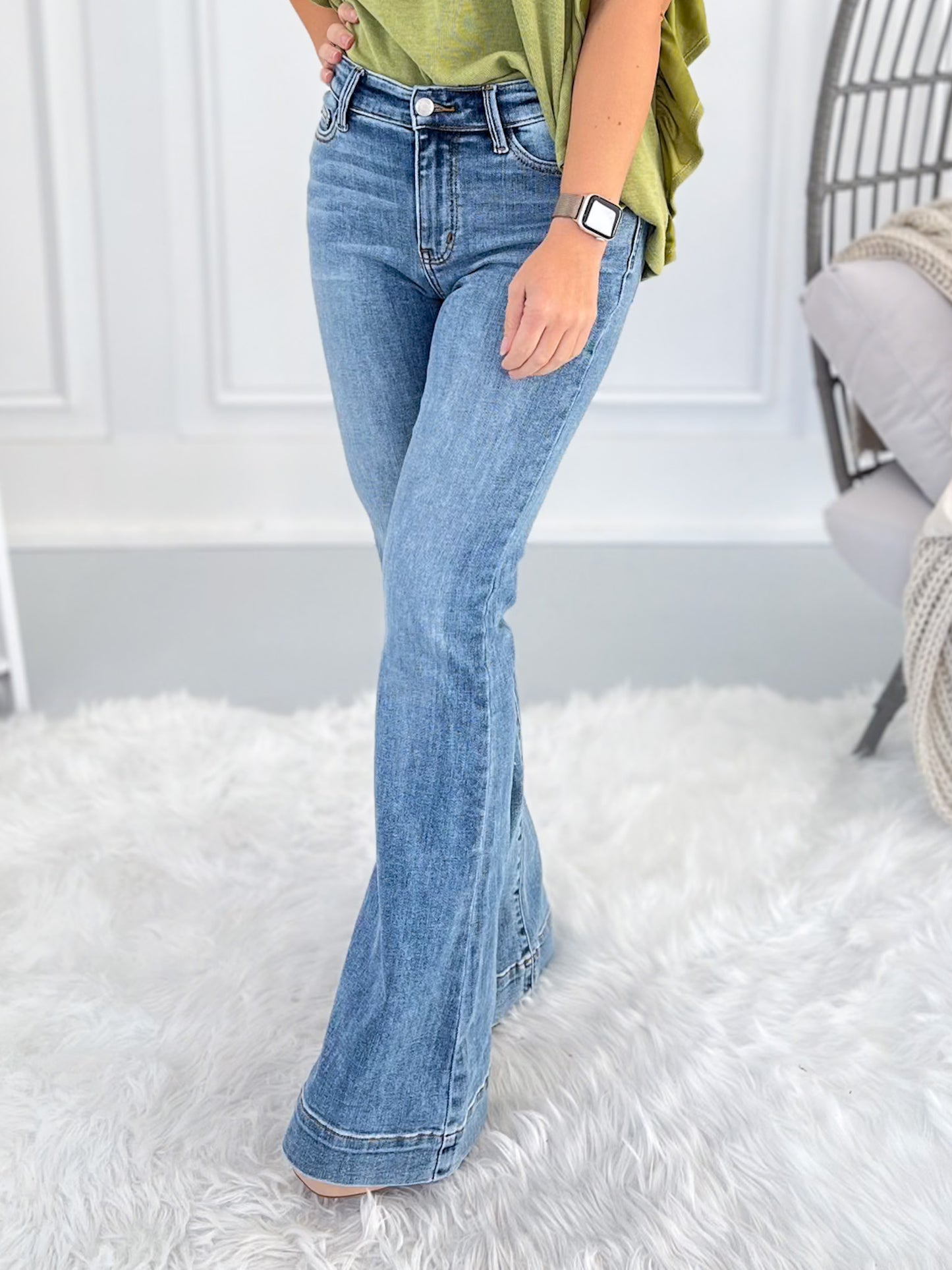 Perfect Form - Judy Blue Trouser Hem Flare Jean