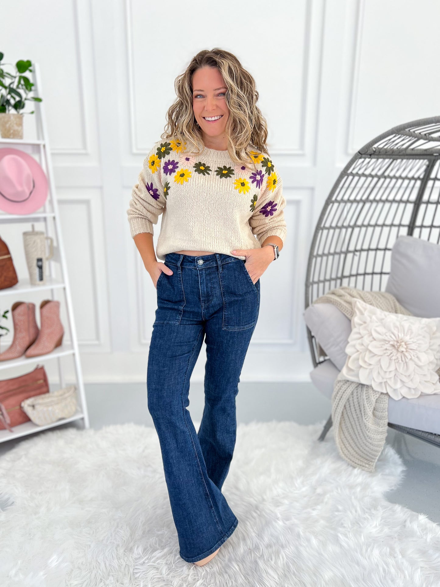 Uptown Funk - Judy Blue Patch Pocket Flare Jean