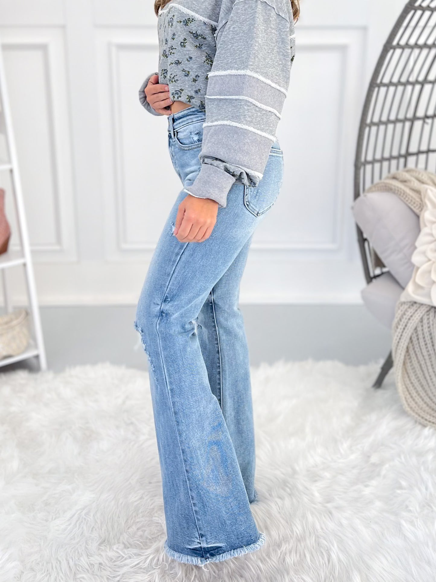 Made You Look - Judy Blue Shield Pocket Flare Jeans