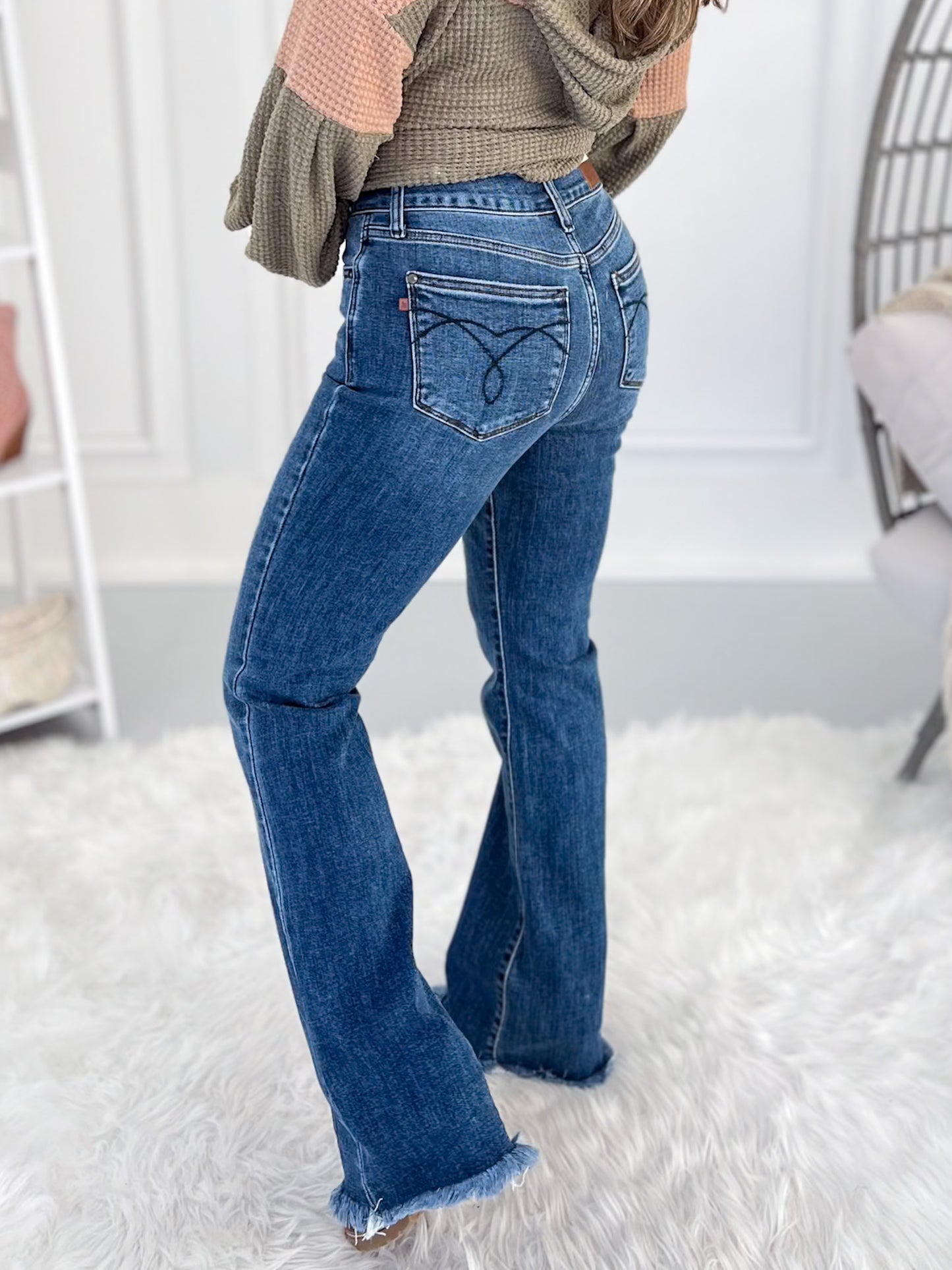 Polished Edge - Judy Blue Fray Hem Bootcut Jean