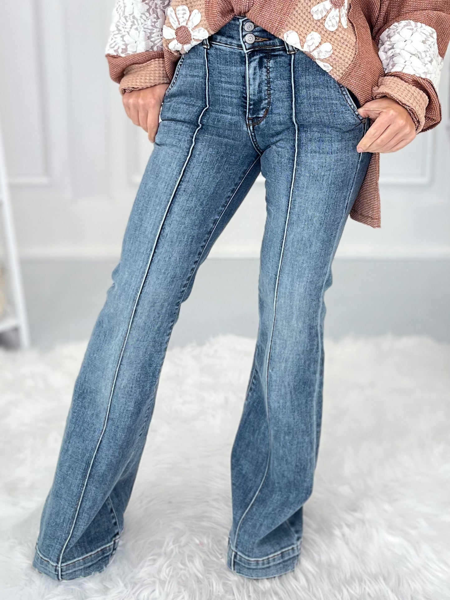 Front & Center - Judy Blue Trouser Flare Jeans