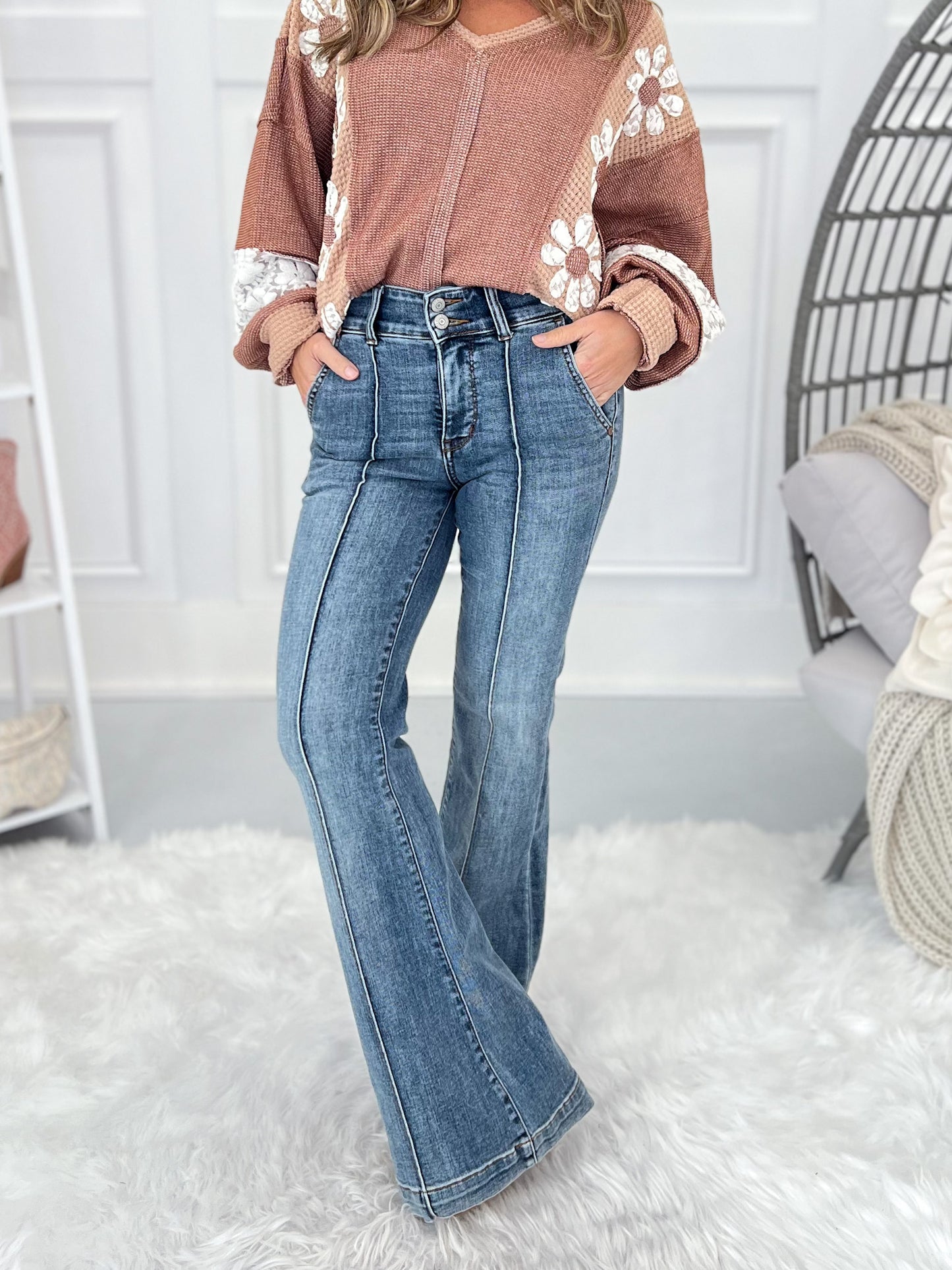 Front & Center - Judy Blue Trouser Flare Jeans