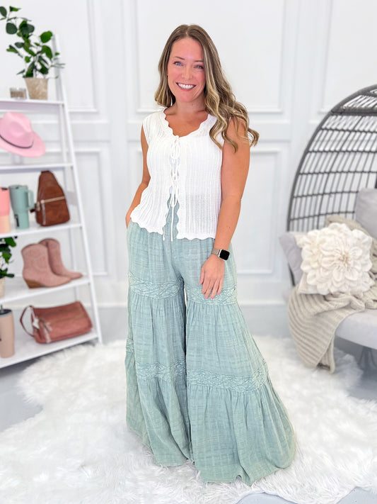 Got The Groove Pants - Sage - Final Sale