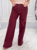 *DOOR BUSTER* Retro Rouge - Judy Blue Burgundy Retro Wide Leg Jean