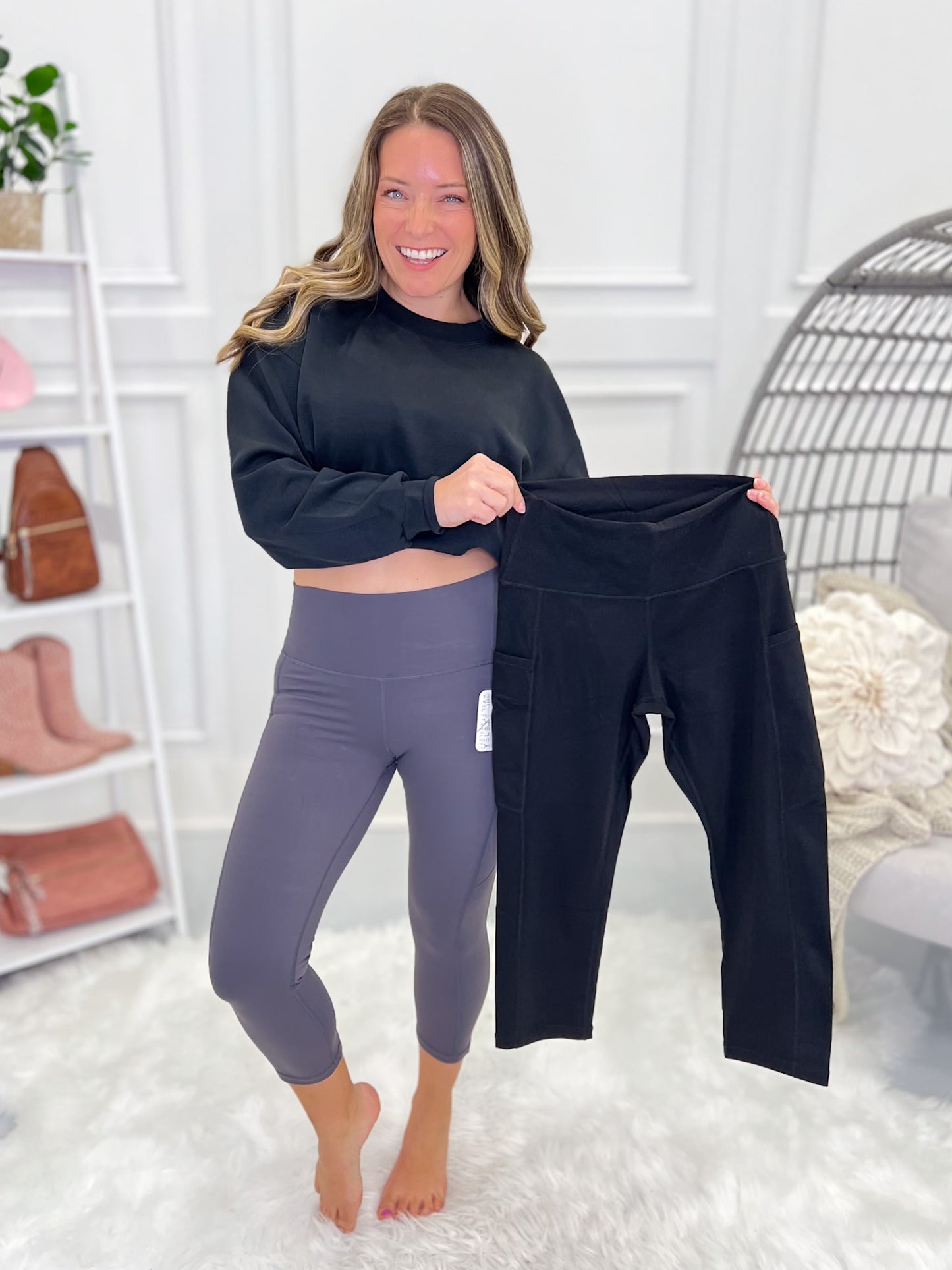 Soft Activewear Capri Leggings w/ Pockets