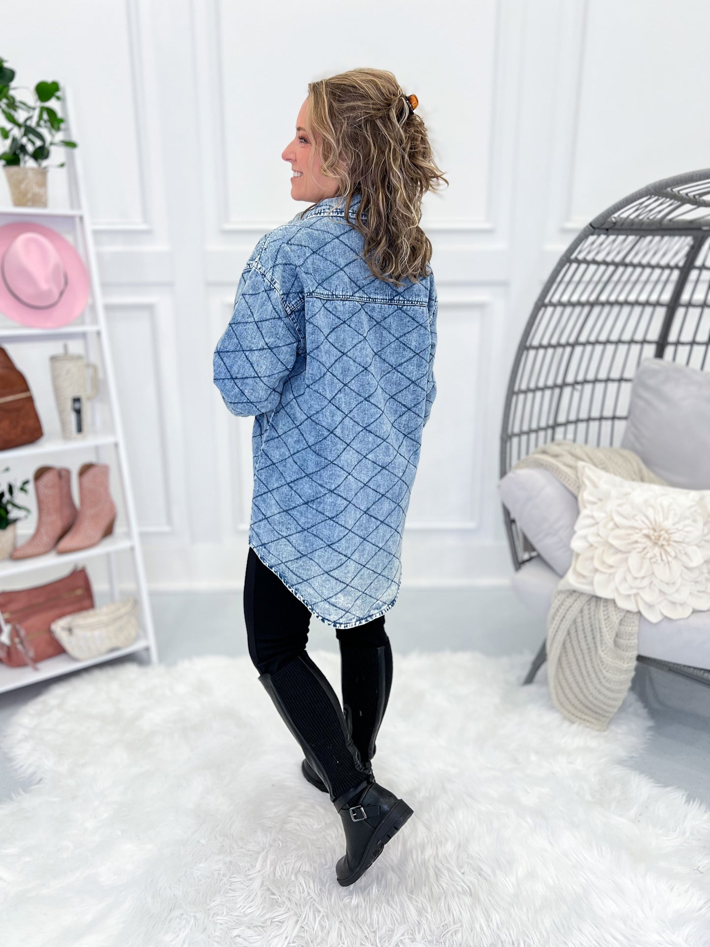 Dive On In Denim Button Down Jacket