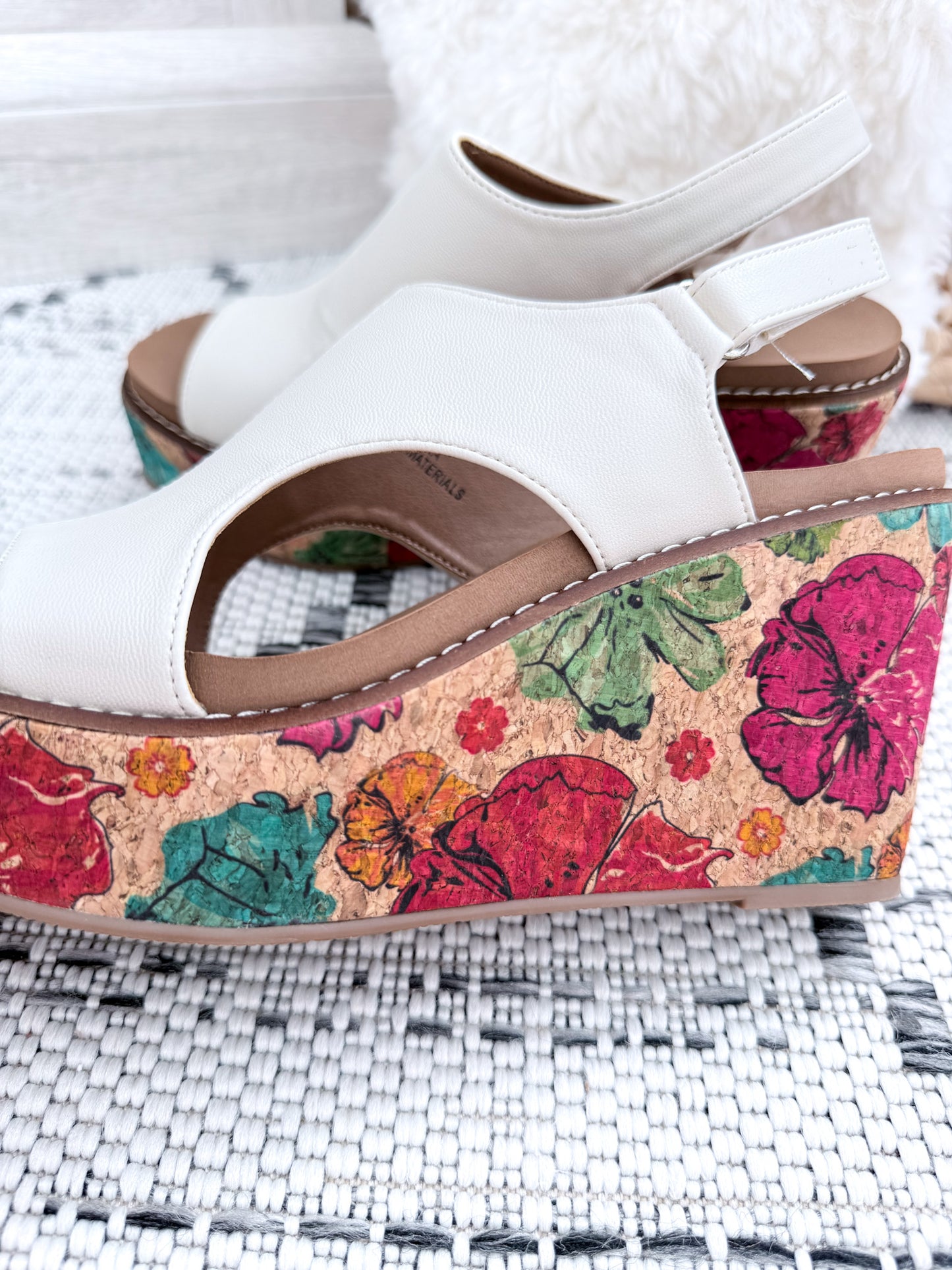 Corky's Freddie Floral Wedge - White