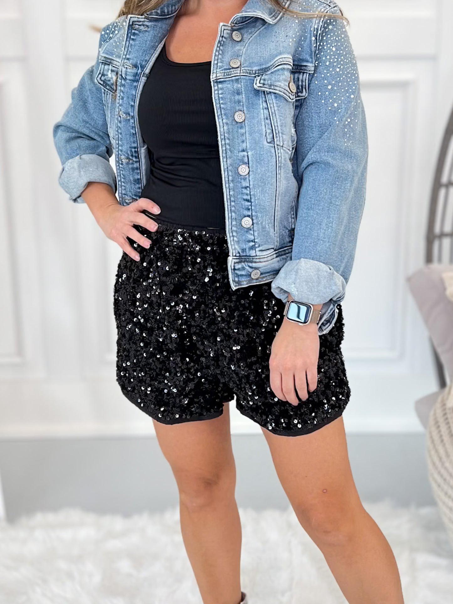 Born To Shine Sequin Shorts - Final Sale