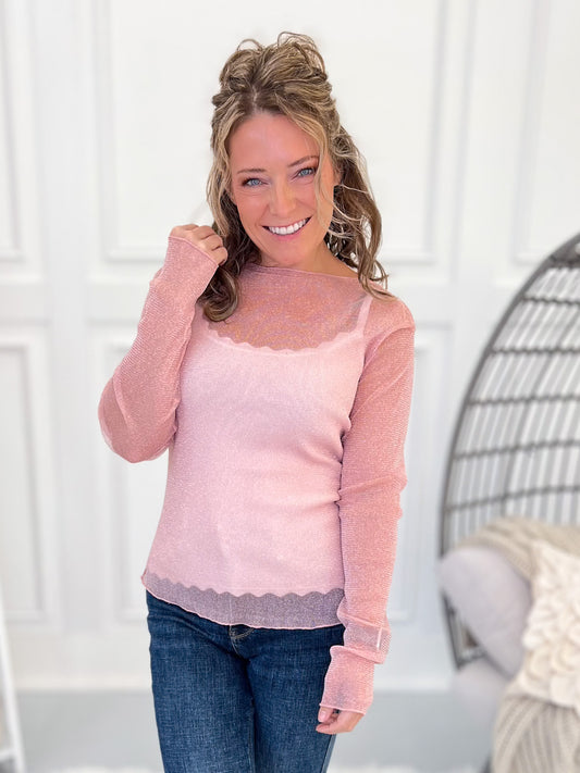 A Little Twinkle Mesh Top