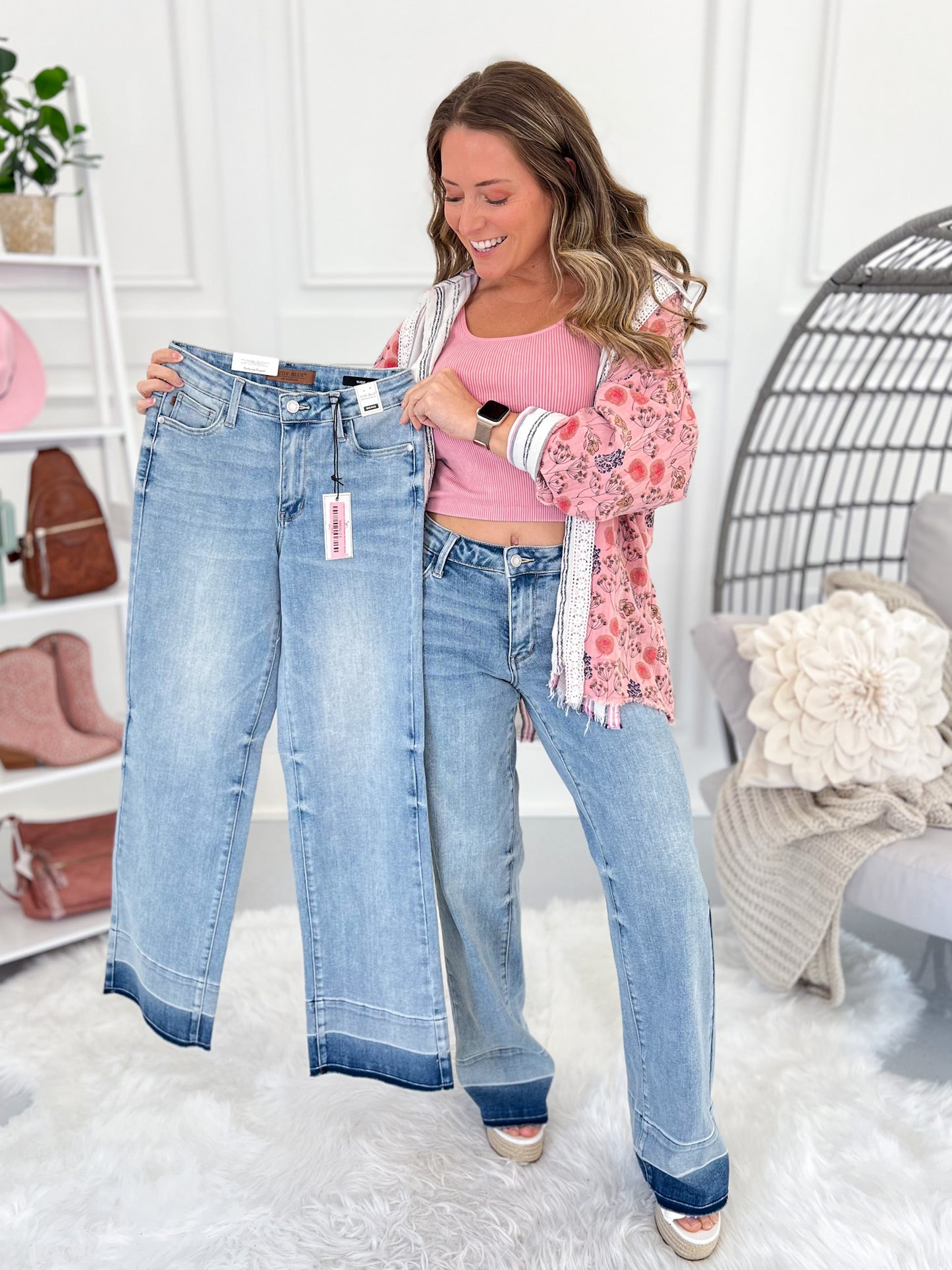 Crazy In Love - Judy Blue Release Hem Wide Leg Jean - Final Sale
