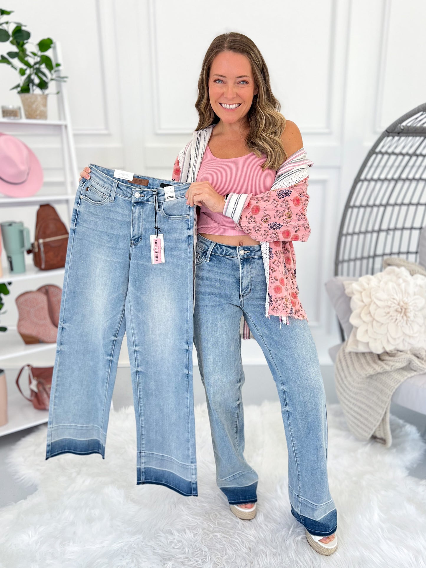 Crazy In Love - Judy Blue Release Hem Wide Leg Jean - Final Sale