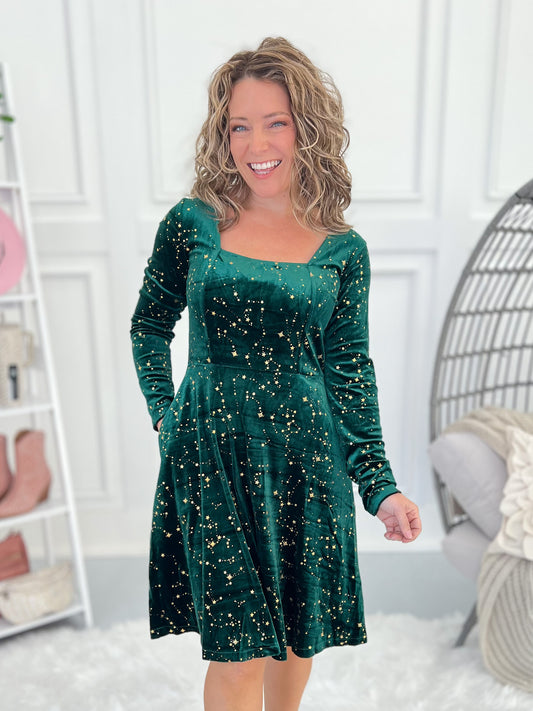 Follow The Stars Dress - Green